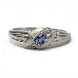 Petite Tanzanite & Diamond Ring